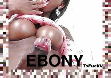 Ebony Ladyboy Tayla Shows How She Masturbates Her