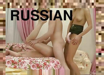 russisk, strapon, anal, føtter, fetisj, dominans, femdom, spanking