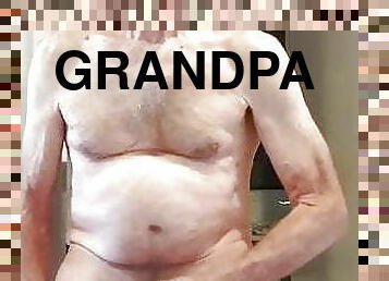 Grandpa wanks and cums