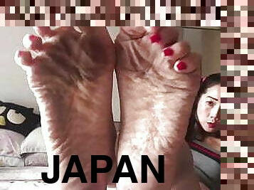 aasialainen, japanilainen, koosteet, jalat