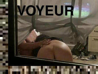 Voyeur Caught Couple Sex Through Window Spying Neighbor