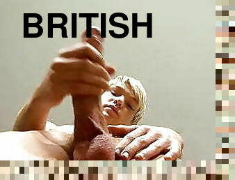 Blonde British twink Jesse jerking off solo after interview