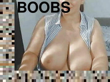 tetas-grandes, enorme, masturbación, casero, mamá, cachonda, webcam, tetas