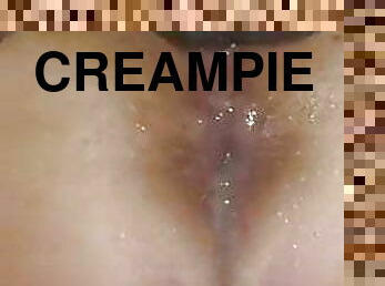 monster, fisse-pussy, kone, amatør, udløsning, hjemmelavet, creampie, knepning-fucking, hanrej