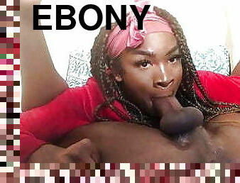 ebony shemale selfsucking