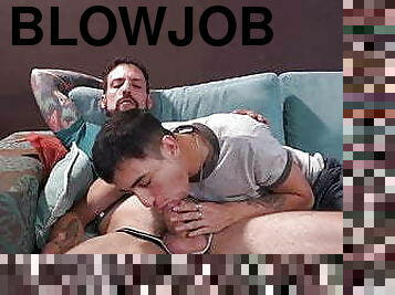 papá, mamada, polla-enorme, gay, papi, gay-joven, tatuaje