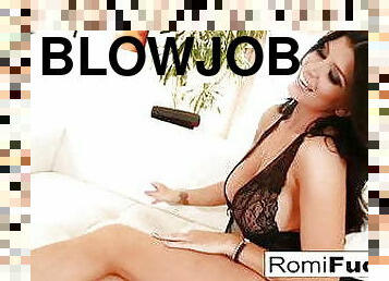 Romi Rain lotions up her body before masturbating