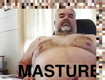 pappa, fet, masturbation, gigantisk-kuk, gay, bbw, knubbig, sprut, farsan, björn