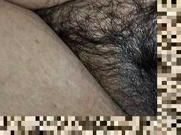 Teasing Gf hairy pussy