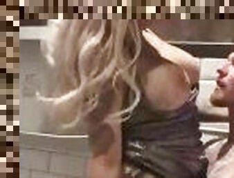 Big ass blonde  BIANKA SWOOL getting railed over the public bathroom