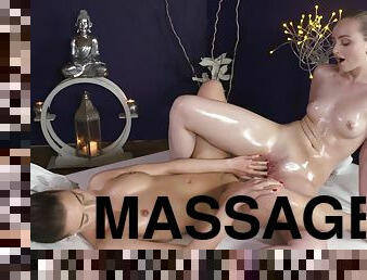 Therese Bizarre And Lady Bug - Masseuse Grinds A Hot Teen During A Massage Session