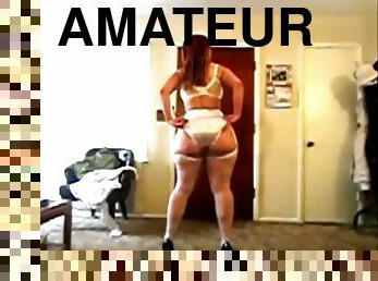 amateur, belle-femme-ronde, bas