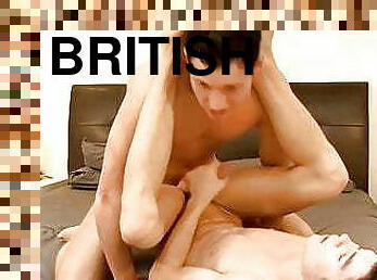 Horny British twink fed hot cum after hardcore pounding