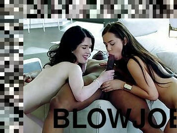 2 girls and BBC - blowjob compilation