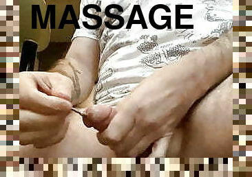 Urethral massage and cumshot