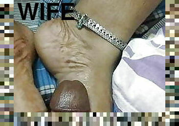 Footjob by my Desi wife