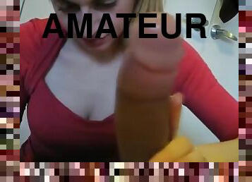 amatør, blowjob, deepthroat, svelging, pov, cfnm, cum, brunette