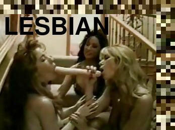 Lesbian Threesome on Staircase