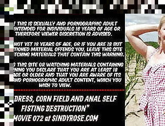 Pink dress, corn field and anal self fisting destruction