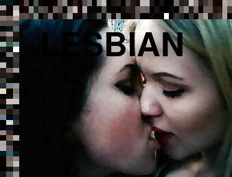 lesbisk, intervju, trekant, kyssing, blond, engel, biseksuell, brunette