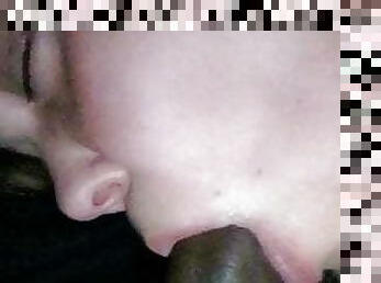 amatør, blowjob, interracial, milf, mamma, svart, svelging, bil, ludder, cum