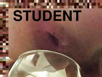 My asshole leaking cum from exchange student