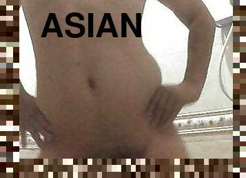 asiático, bañando, gorda, anal, gay, regordeta, ducha, oso