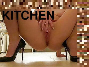 Minx Masturbates Pussy In The Kitchen While No One Is Home