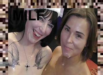 Christmas Party Bukkake Facials For Lovely Milf Jamie Rae And Sexy Cleo