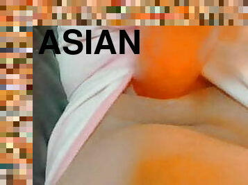 aasialainen, masturbaatio, pillu-pussy, tiukka, dildo, yksityinen