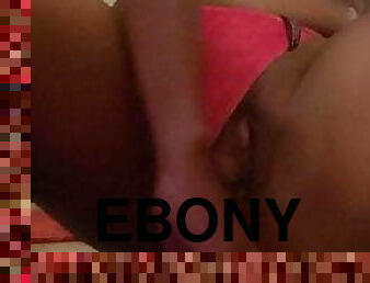 Fat pussy lip ebony masturbates by ridinh