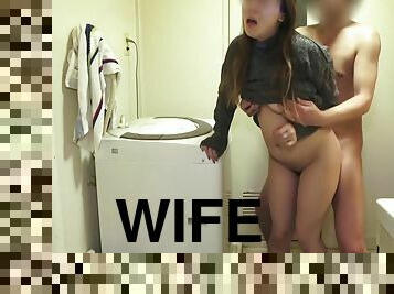 Housewife Is Cheating In The Bathroom Of Her House