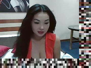 asiatisk, brystvorter, webcam