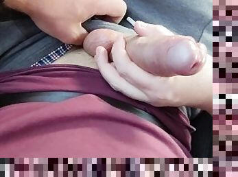Risky Handjob in Taxi - Did the driver see us?