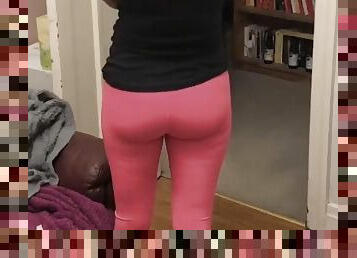 My PE teacher wife in various pink leggings/yoga pants.