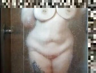 BBW steamy shower tease