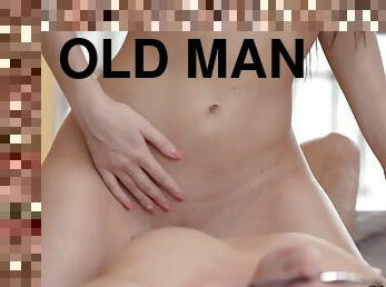 OLD4K. An old man comes home just in time to have sex with a gorgeous woman