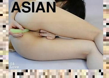 Cute Asian girl requested to play with her ass
