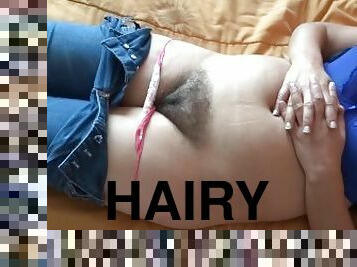 58-YEAR-OLD SHOWS HER HAIRY PUSSY TO HER stepson'S FRIENDS TO MASTURBATE, WANTS CUMSHOTS