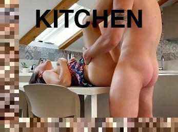 fitta-pussy, fru, amatör, avsugning, cumshot, par, fingerknull, kök, sprut, petit