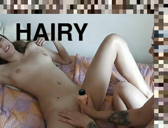 19yo Amanda Virgin Trying Huge Dildo In Newly Devirginized Hairy Hole Then Lesbian