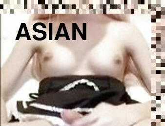 asiático, criada, masturbação, tiro-ao-alvo, brinquedo, travesti, ejaculação, loira