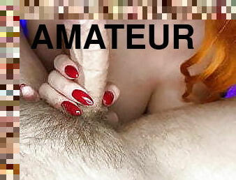 masturbation, amatör, avsugning, cumshot, avrunkning, rödhårig, juckande, pov, flickvän, kåt