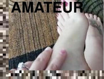 amaterski, par, stopala-feet, prekrasne, sami, tetovaže