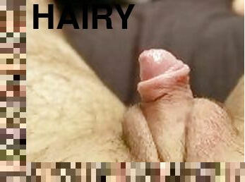 Hairy FTM morning solo wank