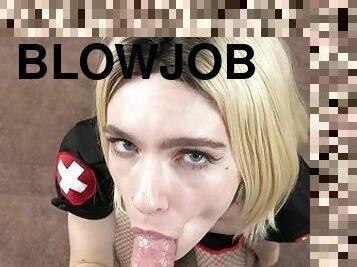 ChickPass 4k - Slutty nurse Opal Castle gives Logan a blowjob and takes the cum in her mouth