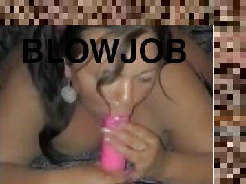 Sloppy dildo blowjob