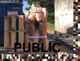 (White Girl Takes Bbc) Risky Public Sex Almost Caught Behind 2 Dumpsters
