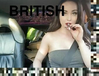 British babestation girl Smoking in the car! Getting weird looks for recording!