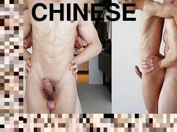 asiatisk, bøsse, hjemmelavet, par, liderlig, knepning-fucking, kinesisk, hvid, twink